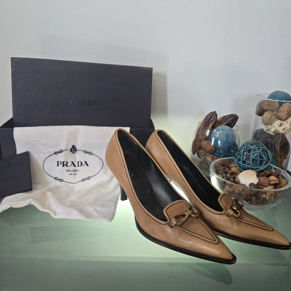 SOLD Prada Tan Leather Heels